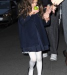 Katie Holmes And Daughter Suri Leaving The Music Box Theatre