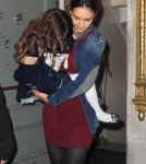 Katie Holmes And Daughter Suri Leaving The Music Box Theatre