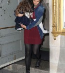 Katie Holmes And Daughter Suri Leaving The Music Box Theatre