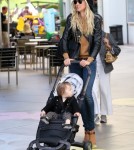 Exclusive... Kimberly Stewart at the Mall with Daughter Delilah and a Mystery Man