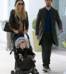 Exclusive... Kimberly Stewart at the Mall with Daughter Delilah and a Mystery Man