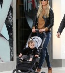 Exclusive... Kimberly Stewart at the Mall with Daughter Delilah and a Mystery Man