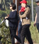 Neve Campbell Takes Caspian For A Stroll