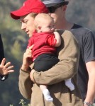 Neve Campbell Takes Caspian For A Stroll