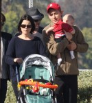 Neve Campbell Takes Caspian For A Stroll