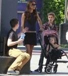 Semi-Exclusive... Victoria Beckham Takes Her Kids To Universal City Walk