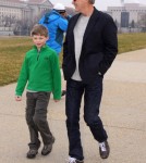David Letterman and Son Harry Visit the Washington Monument
