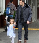 Ben Affleck Walks With His Adorable Daughter Seraphina As She Skips Along