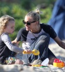 Ashlee Simpson and Son Bronx Hit the Beach
