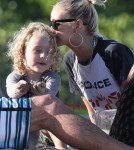 Ashlee Simpson and Son Bronx Hit the Beach