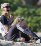 Ashlee Simpson and Son Bronx Hit the Beach