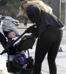 Exclusive... Elizabeth Berkley Out For A Walk With Son Sky