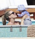 Molly Sims And Family Enjoy A Day At The Pool In Cabo
