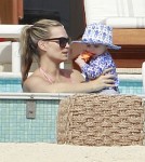 Molly Sims And Family Enjoy A Day At The Pool In Cabo