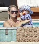 Molly Sims And Family Enjoy A Day At The Pool In Cabo