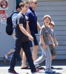 Russell Crowe Takes His Boys Out To Lunch In Sydney