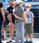 Russell Crowe Takes His Boys Out To Lunch In Sydney