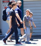 Russell Crowe Takes His Boys Out To Lunch In Sydney