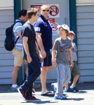 Russell Crowe Takes His Boys Out To Lunch In Sydney