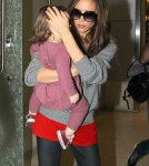 Victoria Beckham And Daughter Harper Arriving On A Flight At LAX