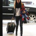 Poppy Montgomery and Son Jackson Depart LAX