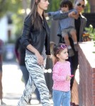 Exclusive... Alessandra Ambrosio Drops Off Anja At School