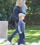 Amy Poehler Takes Her Boys To A Birthday Party