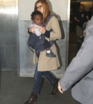 Connie Britton And Son Eyob Arriving On A Flight At LAX