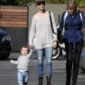 January Jones Takes Baby Xander To Lunch