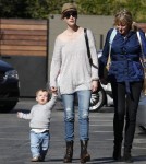 January Jones Takes Baby Xander To Lunch