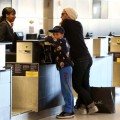 Jude Law And Kids Iris And Rudy Head To LAX To Catch A Flight Out Of Town
