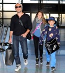 Jude Law And Kids Iris And Rudy Head To LAX To Catch A Flight Out Of Town