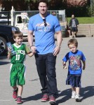 Mark Wahlberg Takes His Boys To Play Basketball