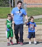 Mark Wahlberg Takes His Boys To Play Basketball