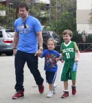Mark Wahlberg Takes His Boys To Play Basketball