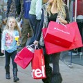 Semi-Exclusive: Taylor Armstrong And Daughter Kennedy Christmas Shopping At The Grove