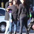 Exclusive... Sandra Bullock & Son Louis Arriving At The Super Bowl