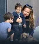Tobey Maguire And Family Out For Brunch In Venice