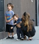 Tobey Maguire And Family Out For Brunch In Venice