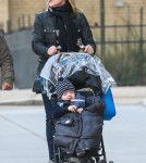 Jane Krakowski Takes Son Bennett For A Walk In New York