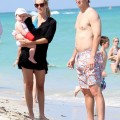 Eli Manning Enjoys The Beach With His Family