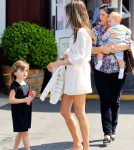 Alessandra Ambrosio And Her Kids Leaving The Country Mart