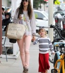 Alessandra Ambrosio & Kids Leaving The Brentwood Country Mart