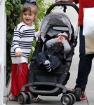 Alessandra Ambrosio & Kids Leaving The Brentwood Country Mart