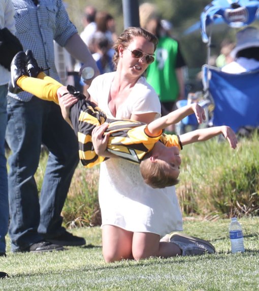 Britney Spears Watching Her Boys Play Soccer
