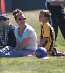 Britney Spears Watching Her Boys Play Soccer