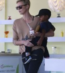 Charlize Theron Takes Her Son Jackson To Pinkberry