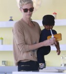 Charlize Theron Takes Her Son Jackson To Pinkberry