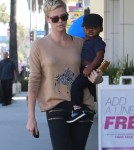 Charlize Theron Takes Her Son Jackson To Pinkberry