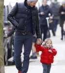 David Beckham Takes His Daughter Harper Out In London